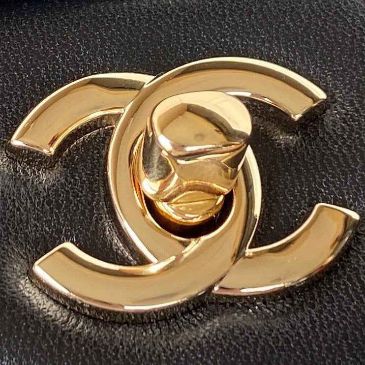 Chanel AS1787 23S Football Small Flap Bag Lambskin Black