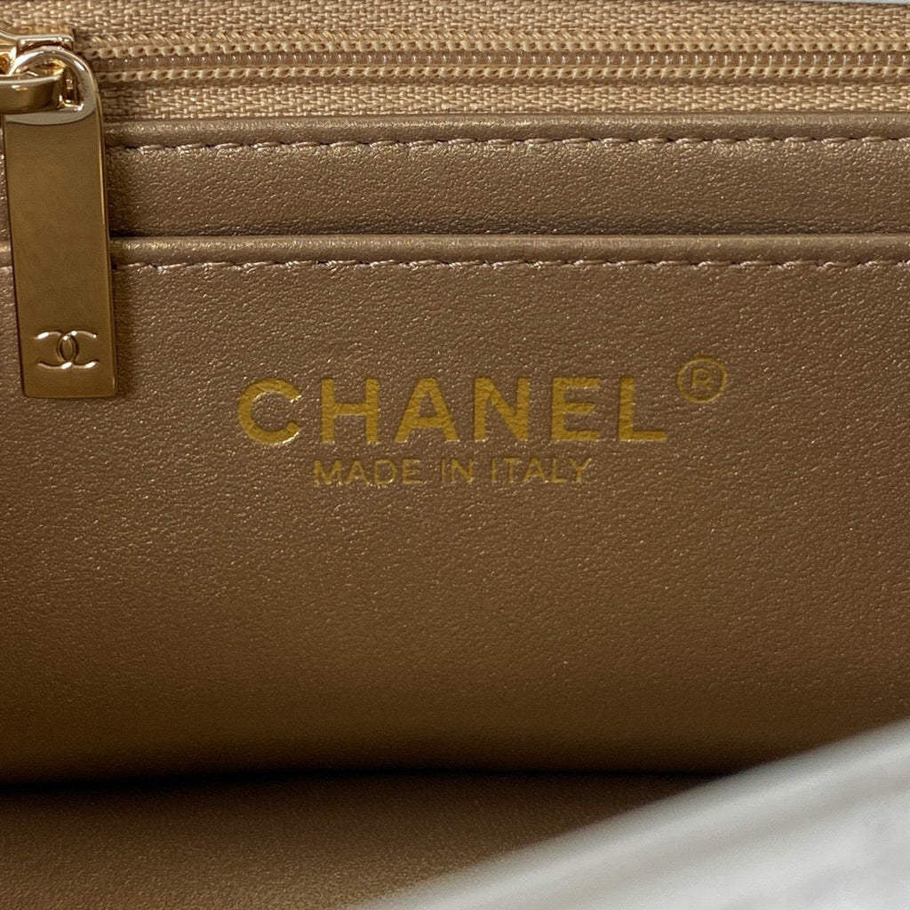 Chanel AS1787 23S Football Small Flap Bag Lambskin White