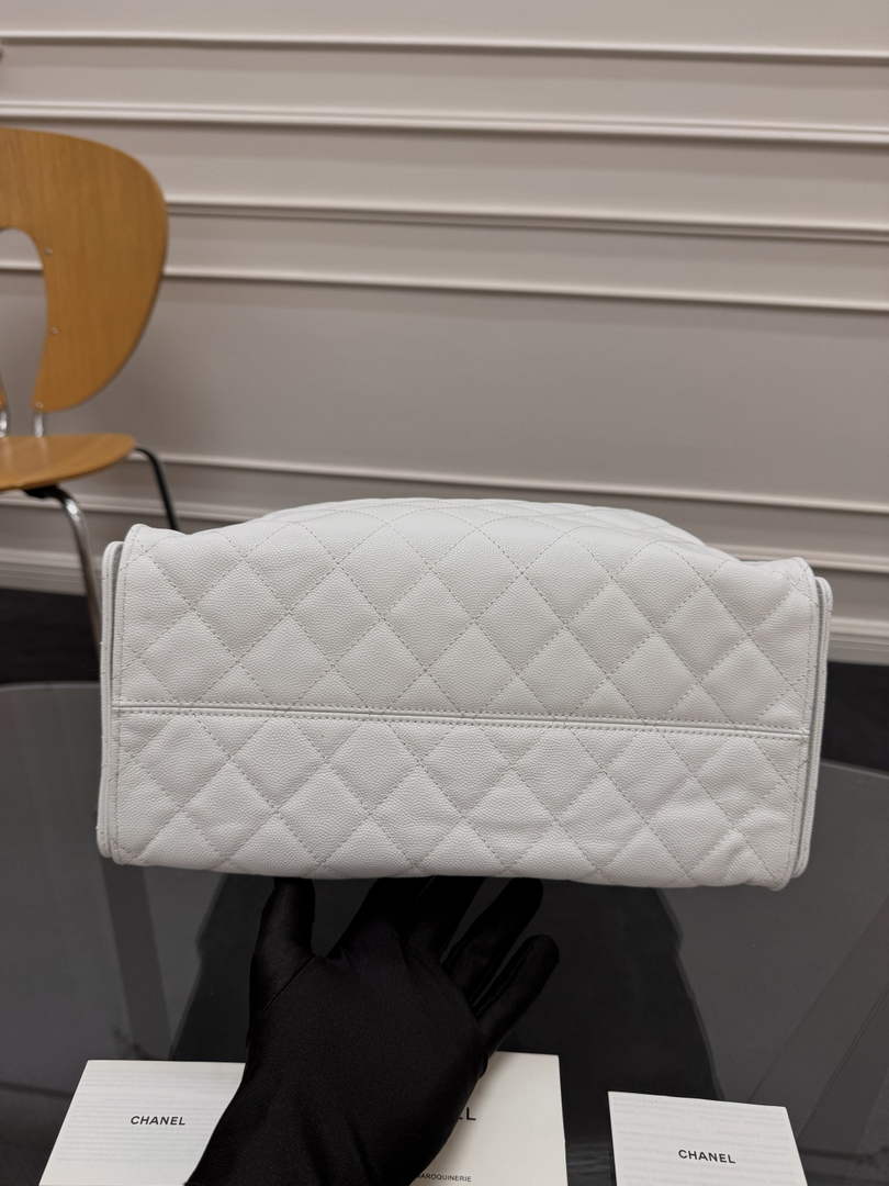 Chanel 25 medium handbag, AS5311 grained calfskin beige