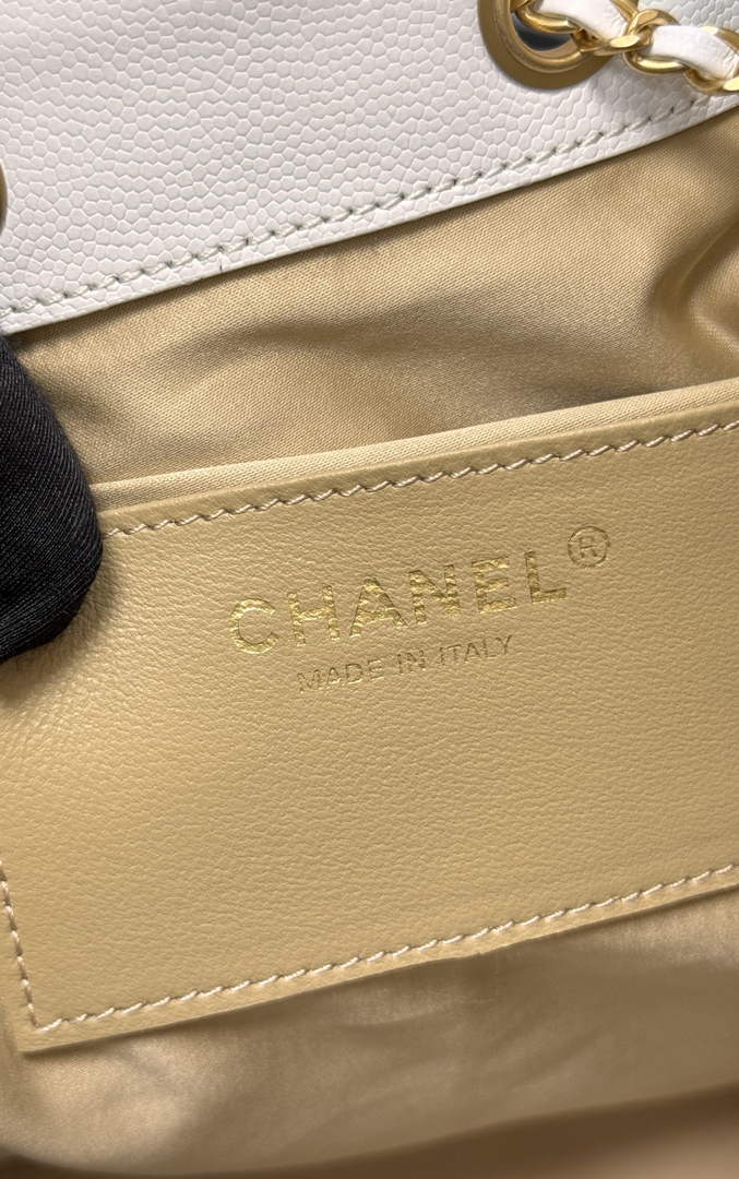 Chanel 25 medium handbag, AS5311 grained calfskin beige