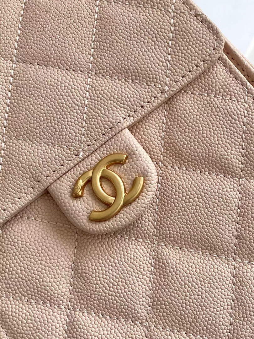 Chanel 25 medium handbag, AS5311 grained calfskin light pink