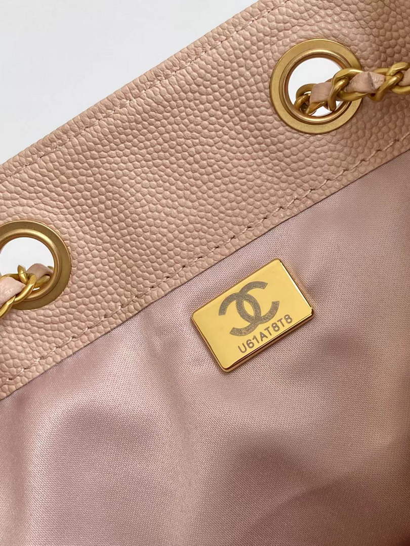 Chanel 25 medium handbag, AS5311 grained calfskin light pink