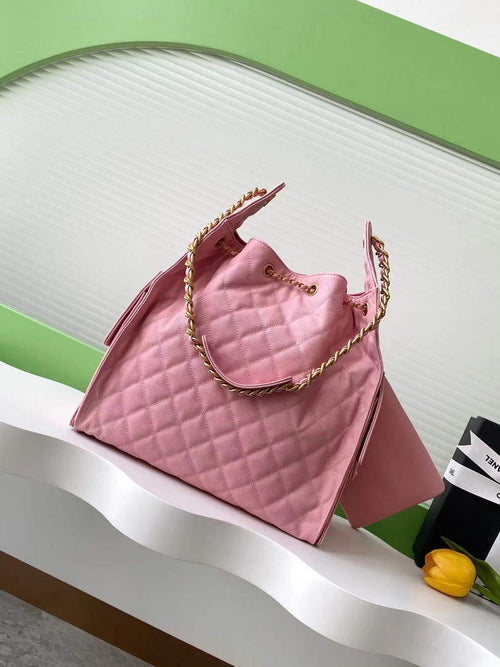 Chanel 25 medium handbag, AS5311 grained calfskin pink
