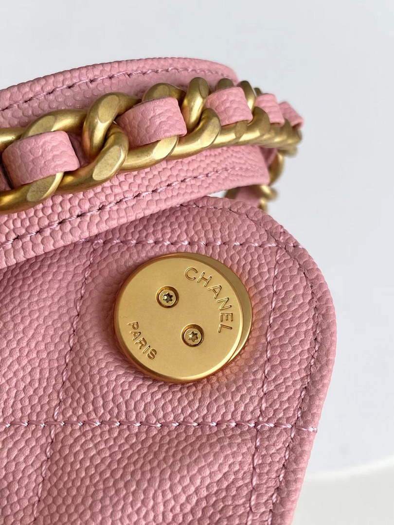 Chanel 25 medium handbag, AS5311 grained calfskin pink