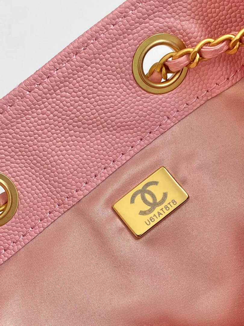 Chanel 25 medium handbag, AS5311 grained calfskin pink