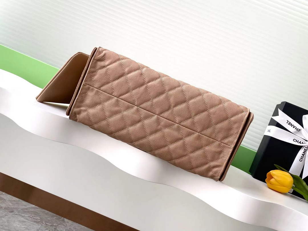 Chanel 25 medium handbag, AS5311 grained calfskin brown