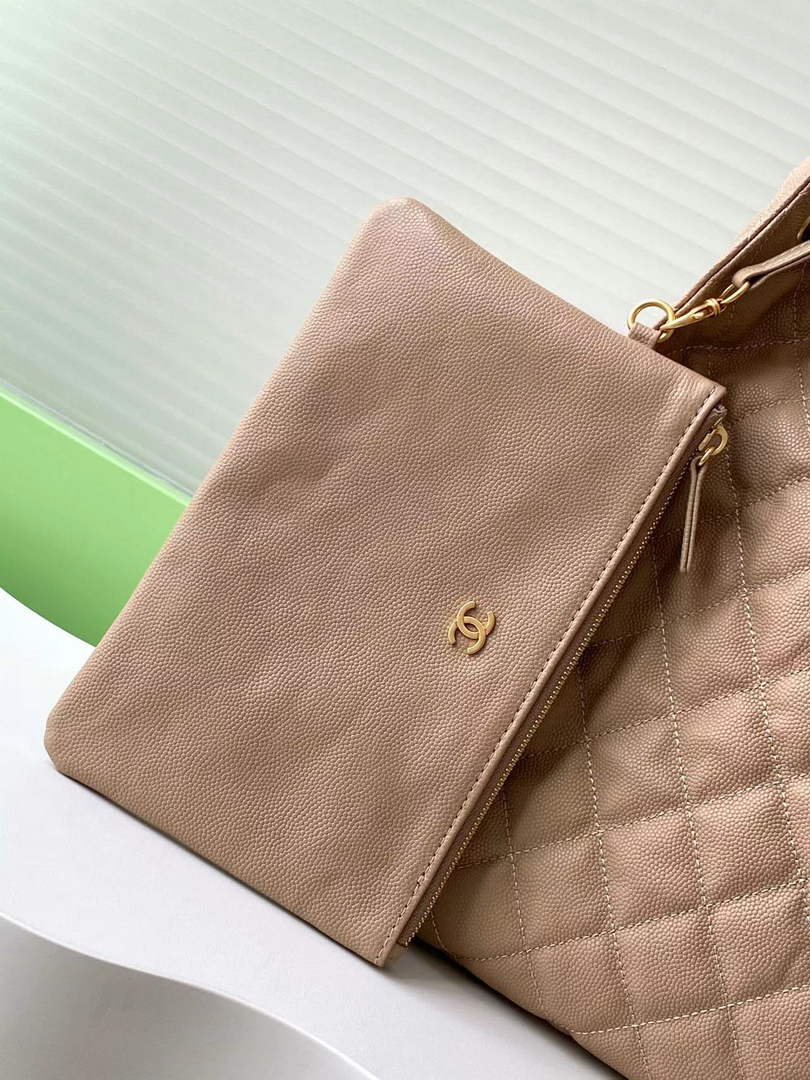 Chanel 25 medium handbag, AS5311 grained calfskin brown