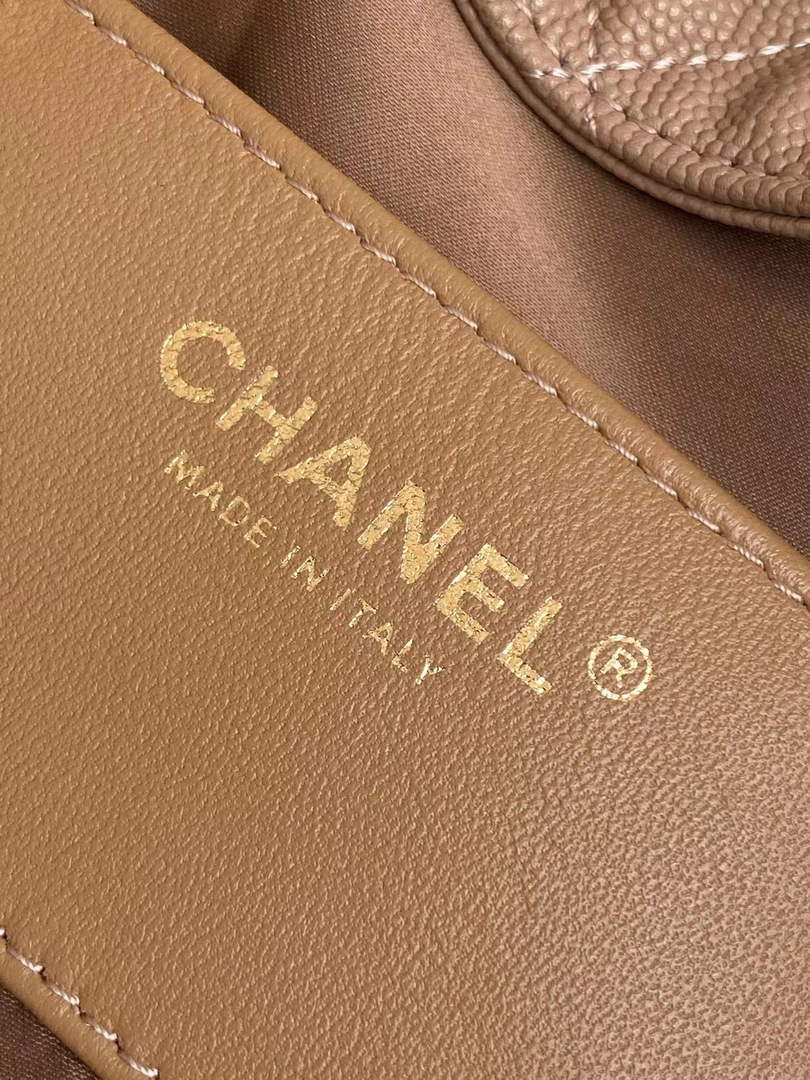 Chanel 25 medium handbag, AS5311 grained calfskin brown