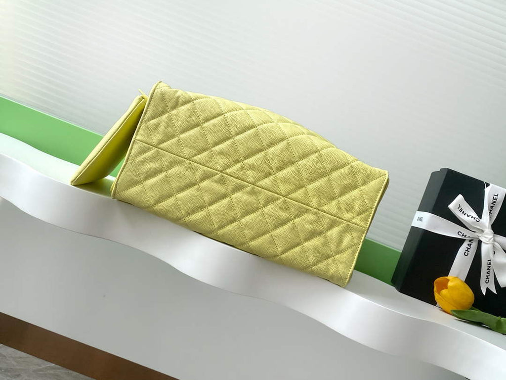 Chanel 25 medium handbag, AS5311 grained calfskin yellow