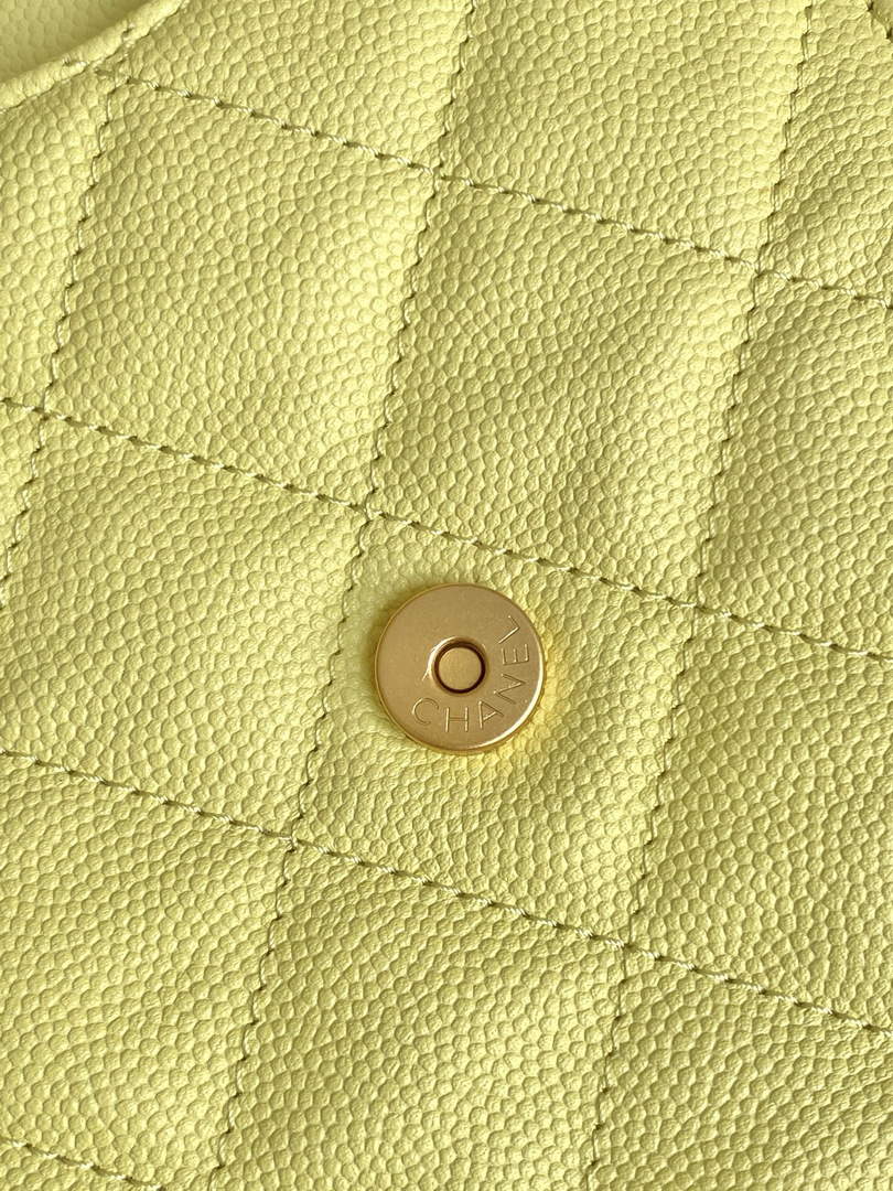 Chanel 25 medium handbag, AS5311 grained calfskin yellow