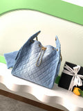 Chanel 25 medium handbag, AS5311 washed denim blue