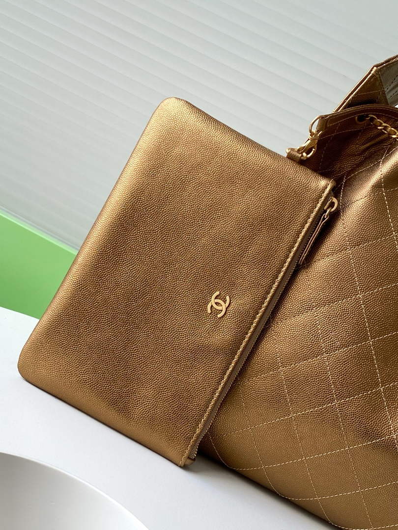 Chanel 25 medium handbag, AS5311 grained calfskin bronze