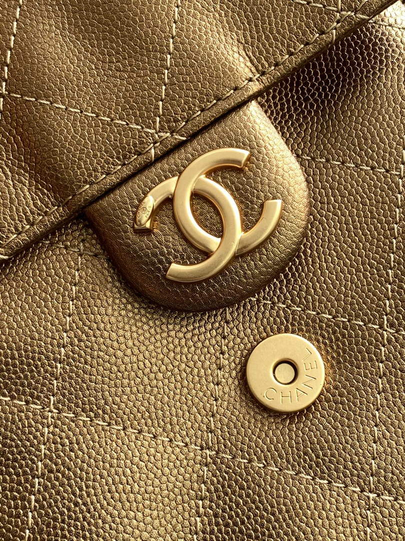 Chanel 25 medium handbag, AS5311 grained calfskin bronze