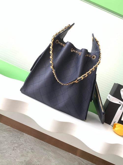 Chanel 25 Medium Hobo Bag, AS5311 Grained Calfskin Navy