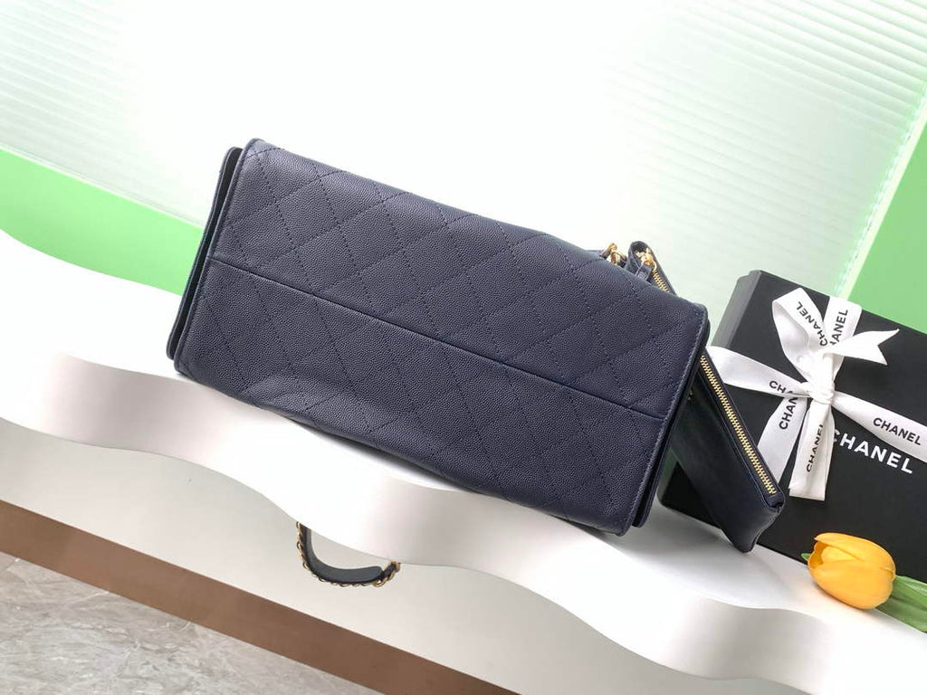 Chanel 25 Medium Hobo Bag, AS5311 Grained Calfskin Navy