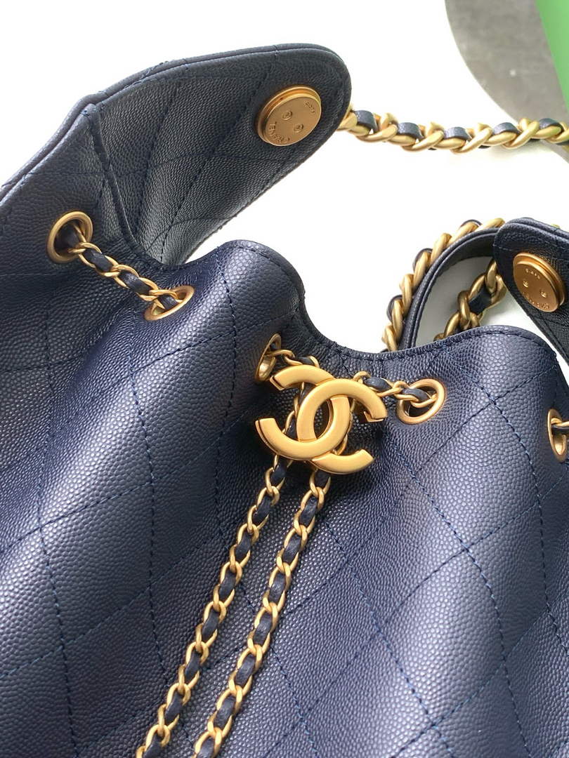 Chanel 25 Medium Hobo Bag, AS5311 Grained Calfskin Navy