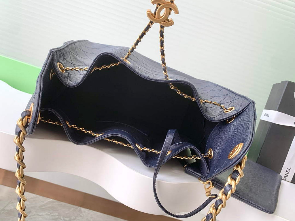 Chanel 25 Medium Hobo Bag, AS5311 Grained Calfskin Navy