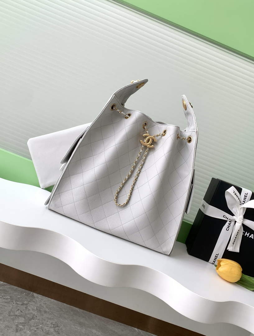 Chanel 25 Medium Hobo Bag, AS5311 Grained Calfskin Gray