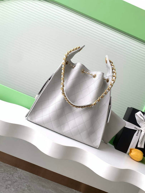 Chanel 25 Medium Hobo Bag, AS5311 Grained Calfskin Gray