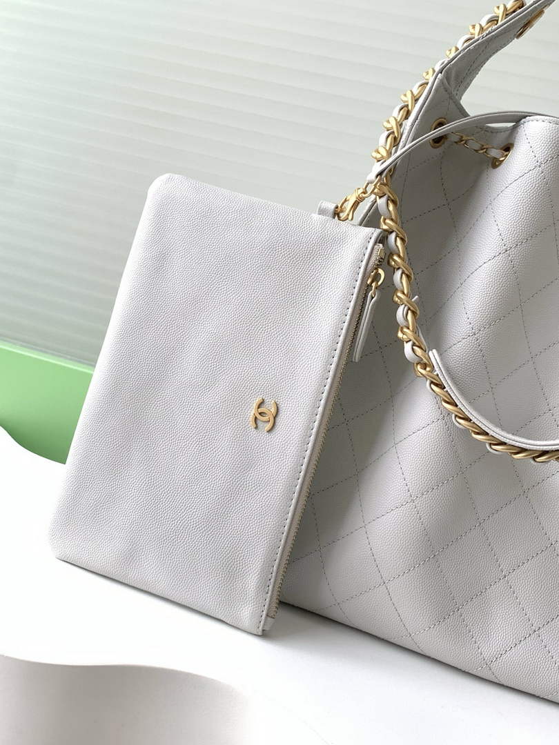 Chanel 25 Medium Hobo Bag, AS5311 Grained Calfskin Gray