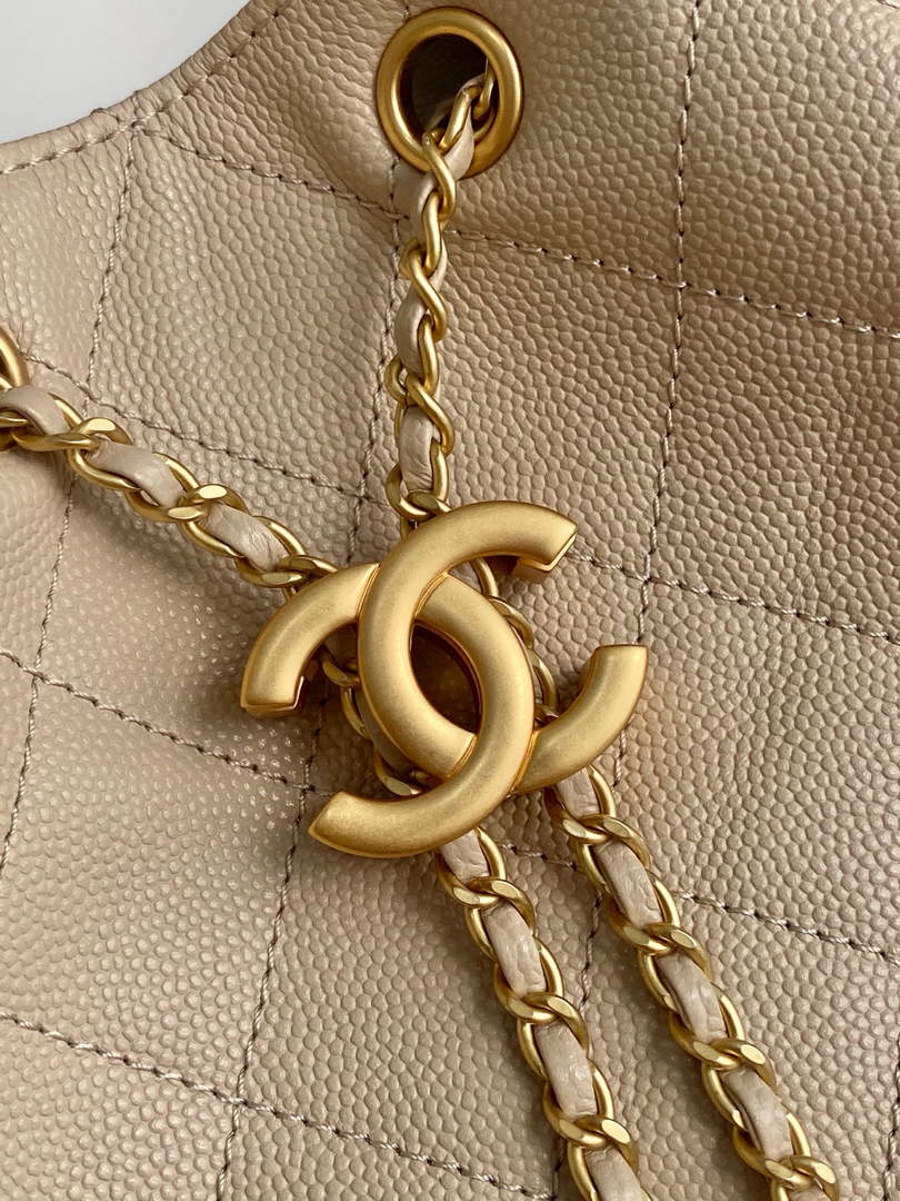 Chanel 25 Medium Hobo Bag, AS5311 Grained Calfskin Apricot