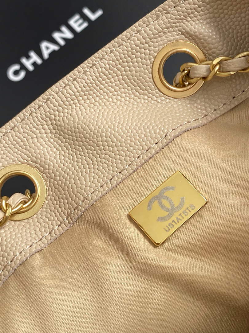 Chanel 25 Medium Hobo Bag, AS5311 Grained Calfskin Apricot