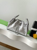 Chanel 25 Mini Handbag AS5631 - Silver Grained Calfskin