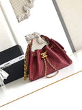 Chanel 25 Mini Handbag AS5631 - Wine Red Grained Calfskin