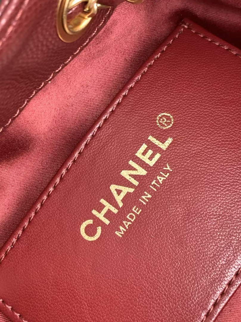 Chanel 25 Mini Handbag AS5631 - Wine Red Grained Calfskin
