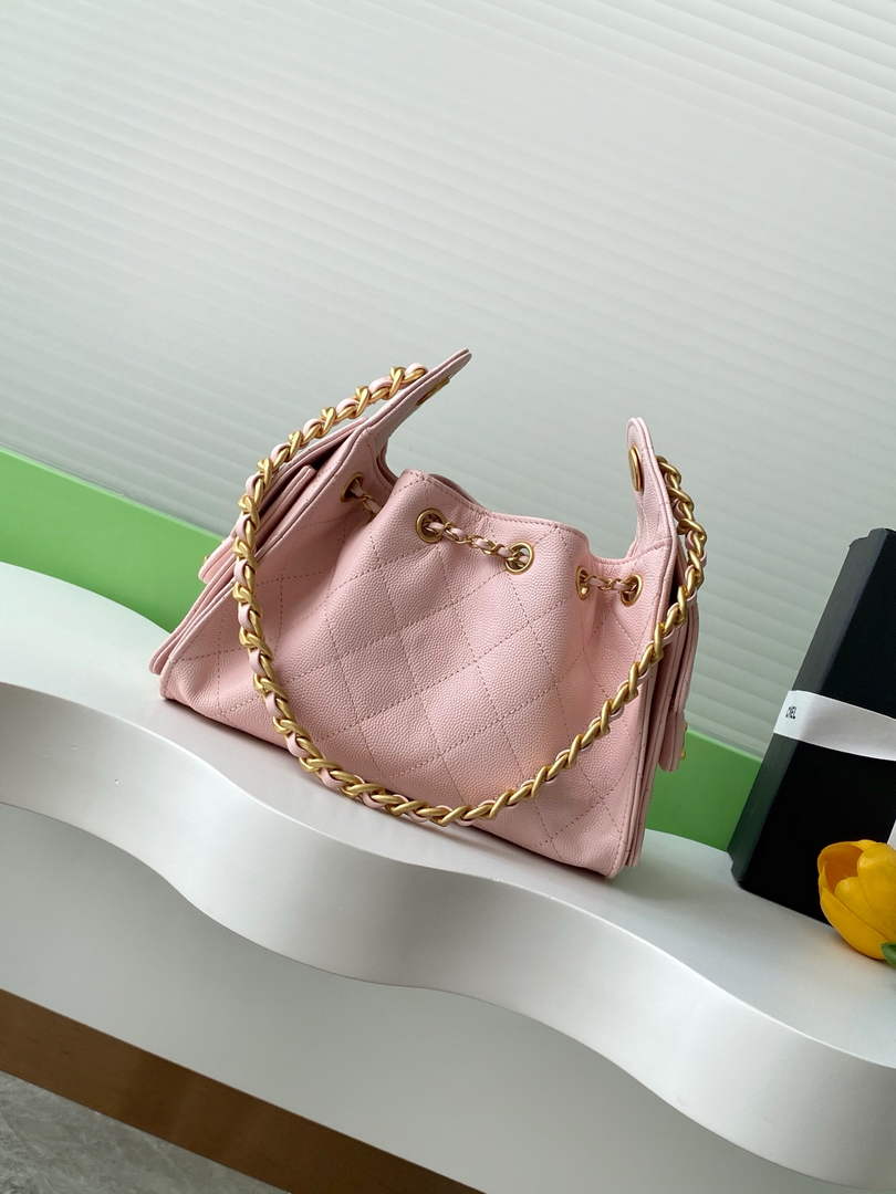 Chanel 25 Mini Handbag AS5631 - Pink Grained Calfskin