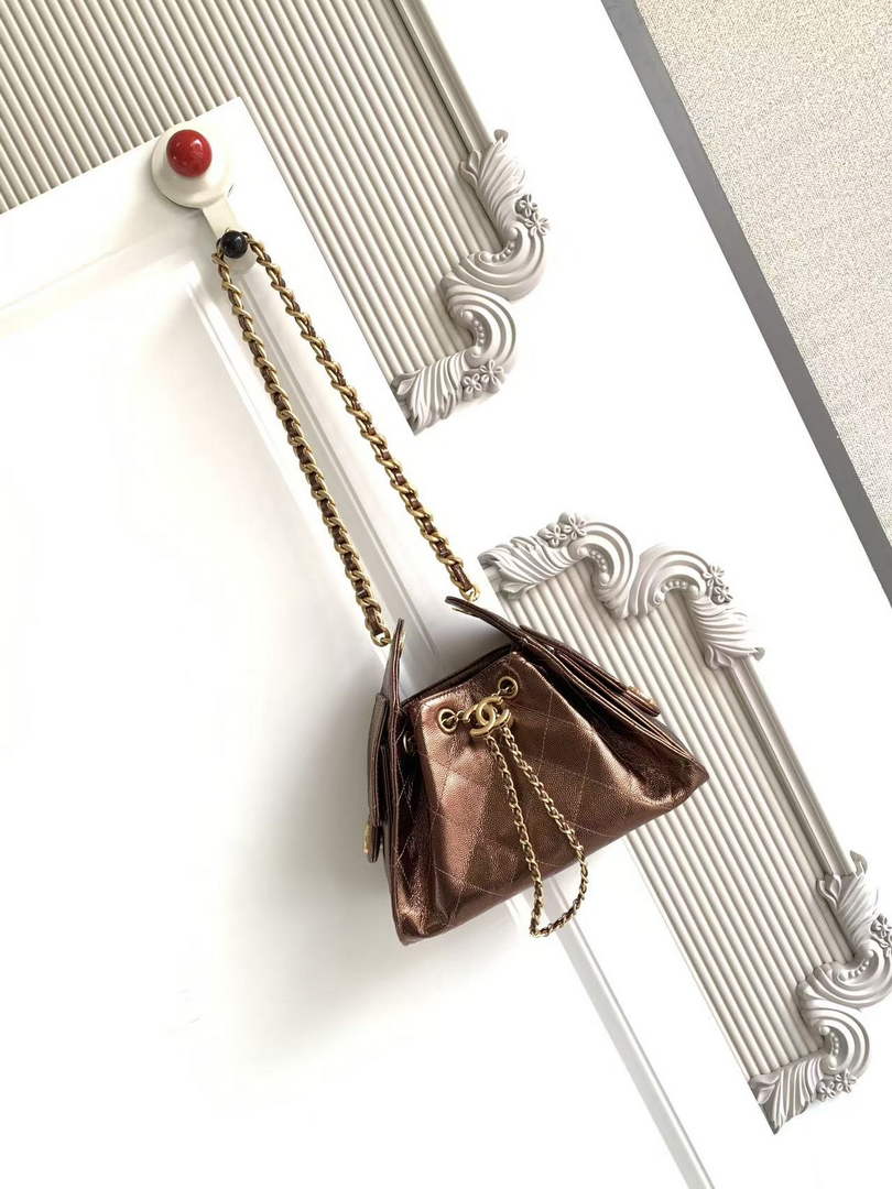 Chanel 25 Mini Handbag AS5631 - Bronze Grained Calfskin