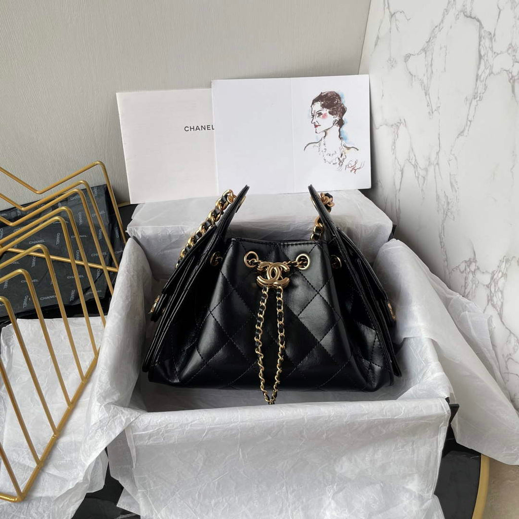Chanel 25 Mini Handbag AS5631 - Black Calfskin Leather