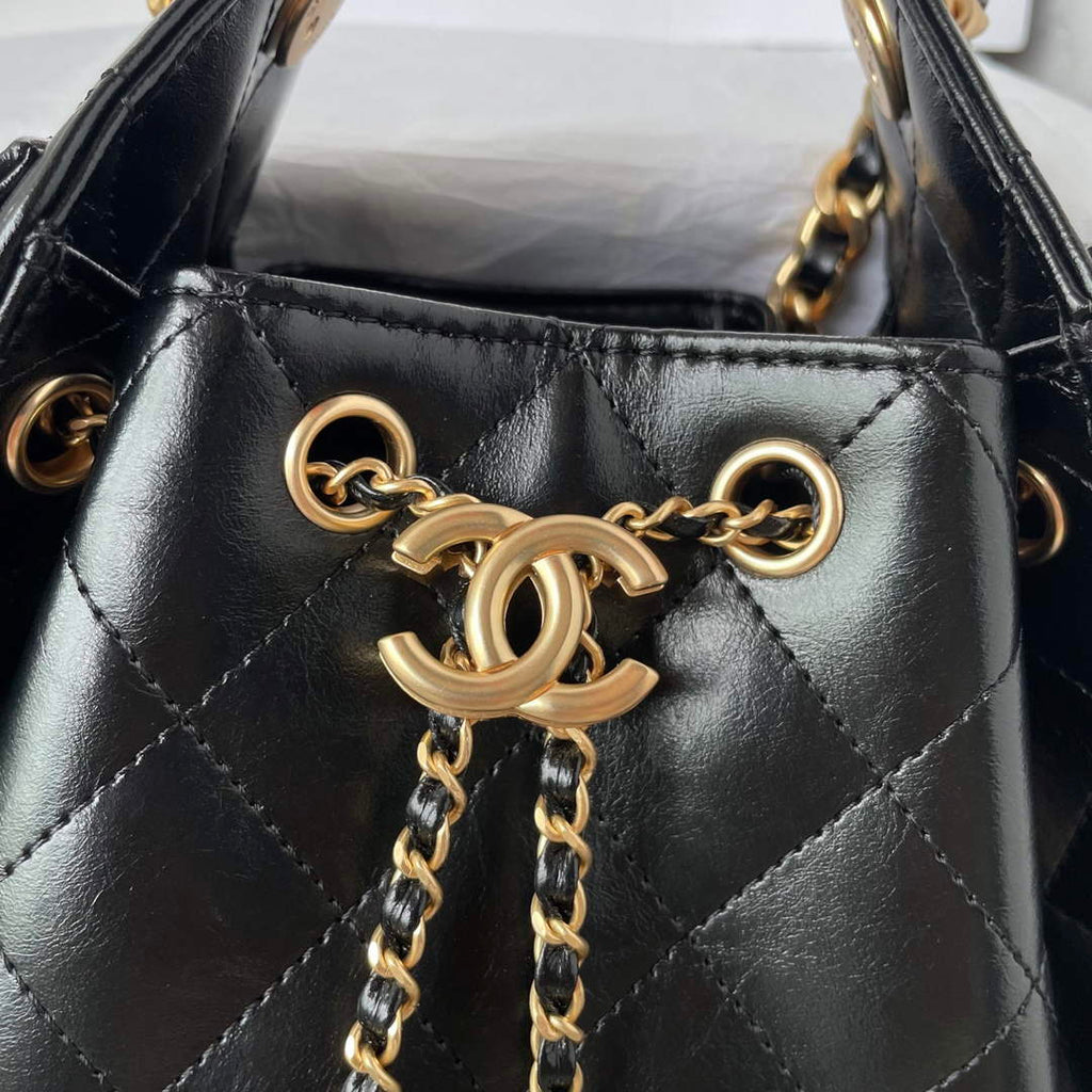 Chanel 25 Mini Handbag AS5631 - Black Calfskin Leather