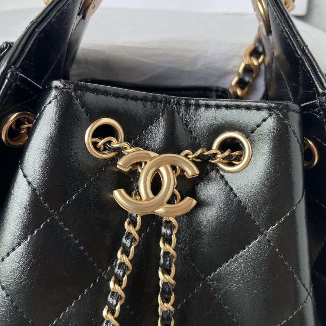 Chanel 25 Mini Handbag AS5631 - Black Calfskin Leather