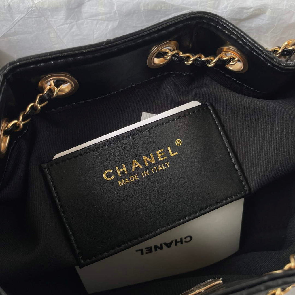 Chanel 25 Mini Handbag AS5631 - Black Calfskin Leather