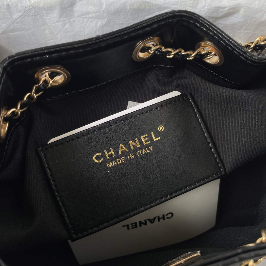 Chanel 25 Mini Handbag AS5631 - Black Calfskin Leather