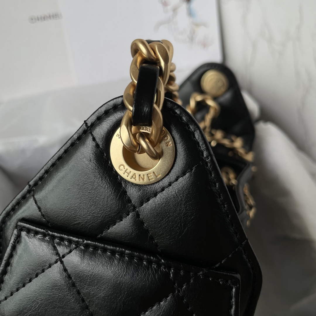 Chanel 25 Mini Handbag AS5631 - Black Calfskin Leather