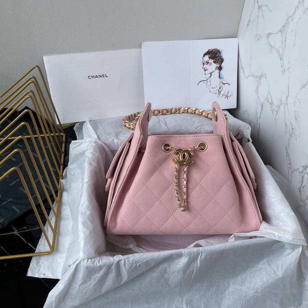 Chanel 25 Mini Handbag AS5631 - Pink Suede Calfskin