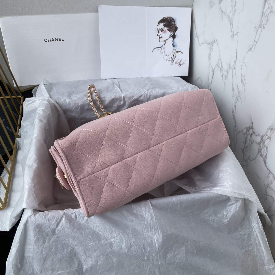 Chanel 25 Mini Handbag AS5631 - Pink Suede Calfskin