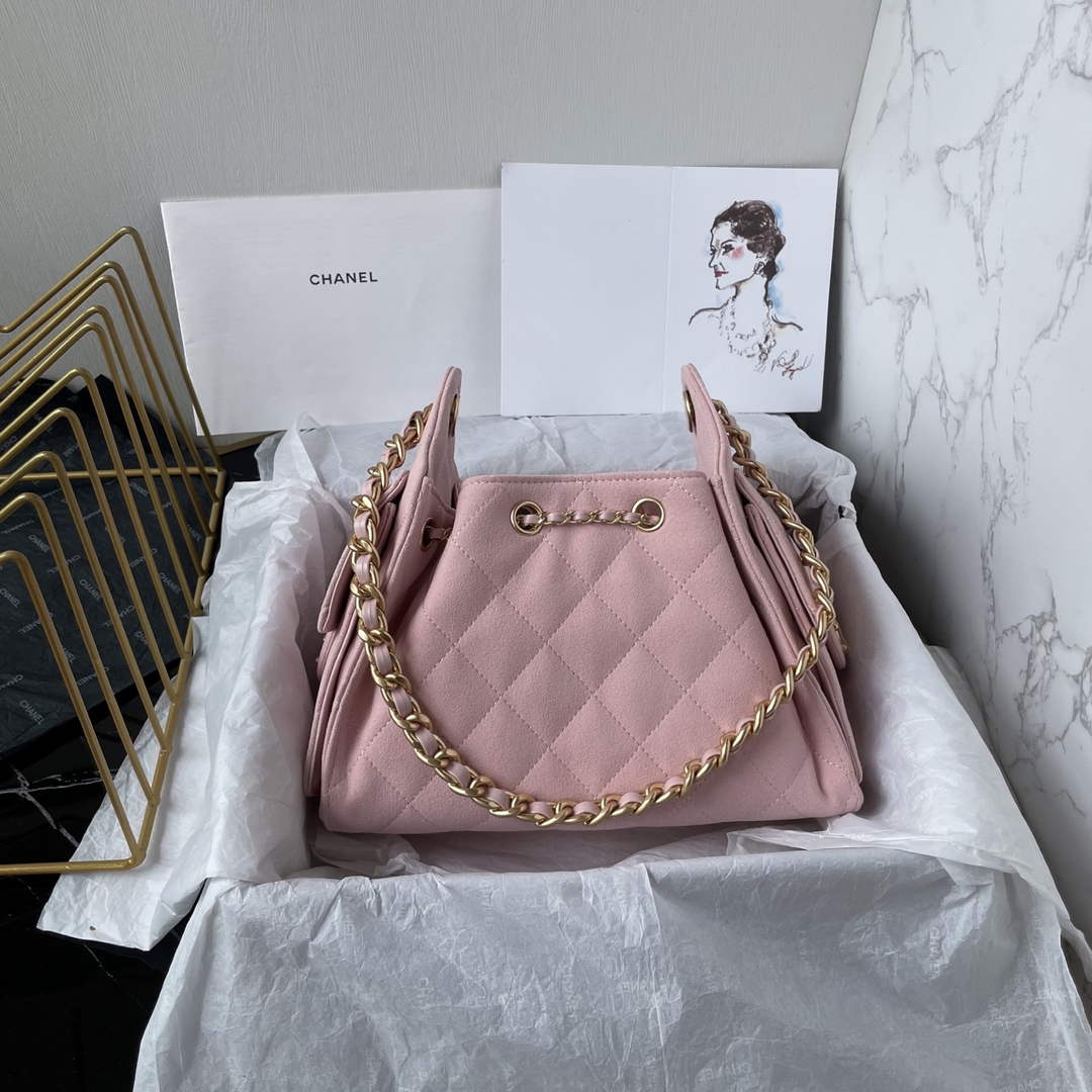 Chanel 25 Mini Handbag AS5631 - Pink Suede Calfskin