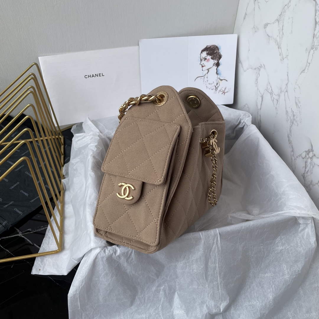 Chanel 25 Mini Handbag AS5631 - Light Pink Suede Calfskin