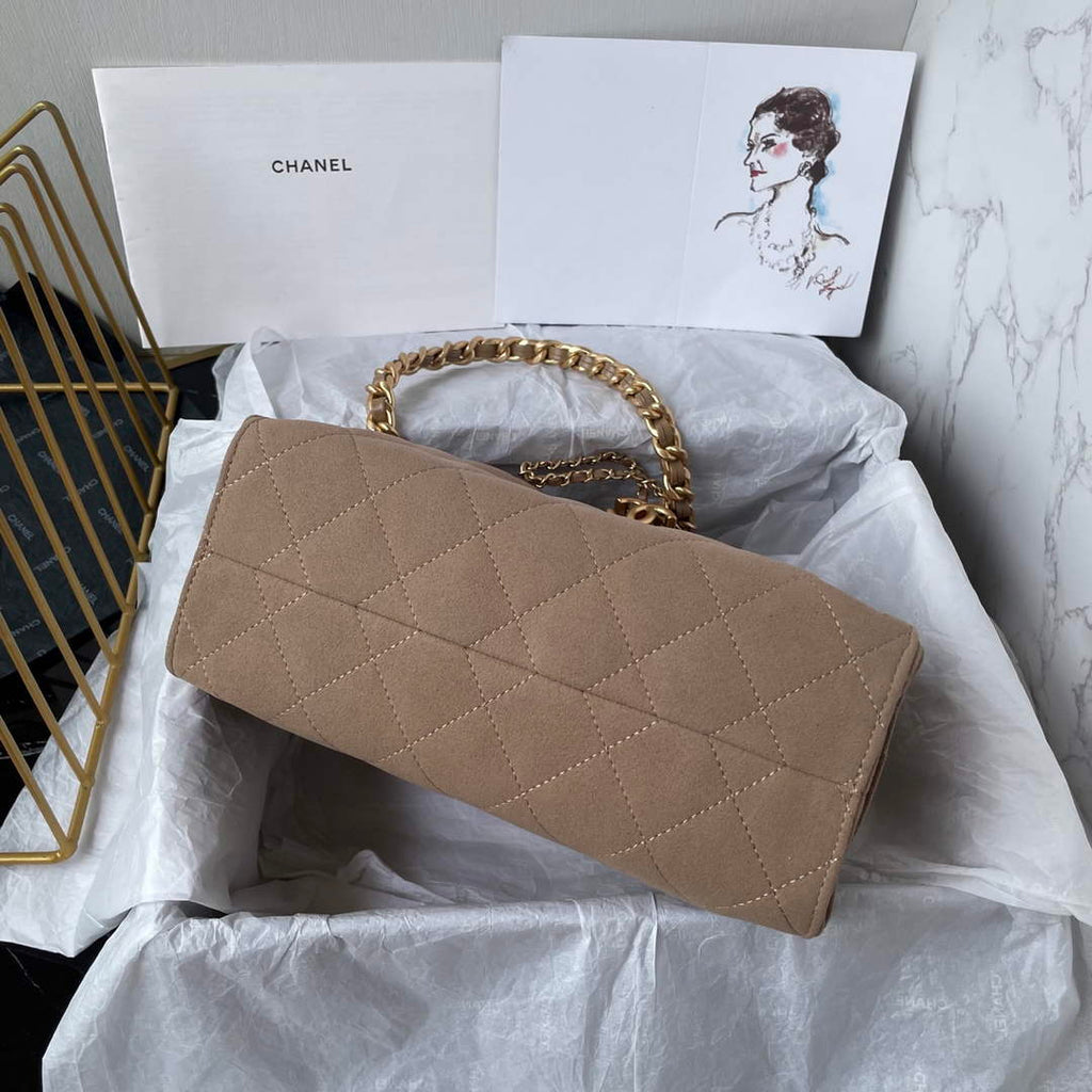 Chanel 25 Mini Handbag AS5631 - Light Pink Suede Calfskin