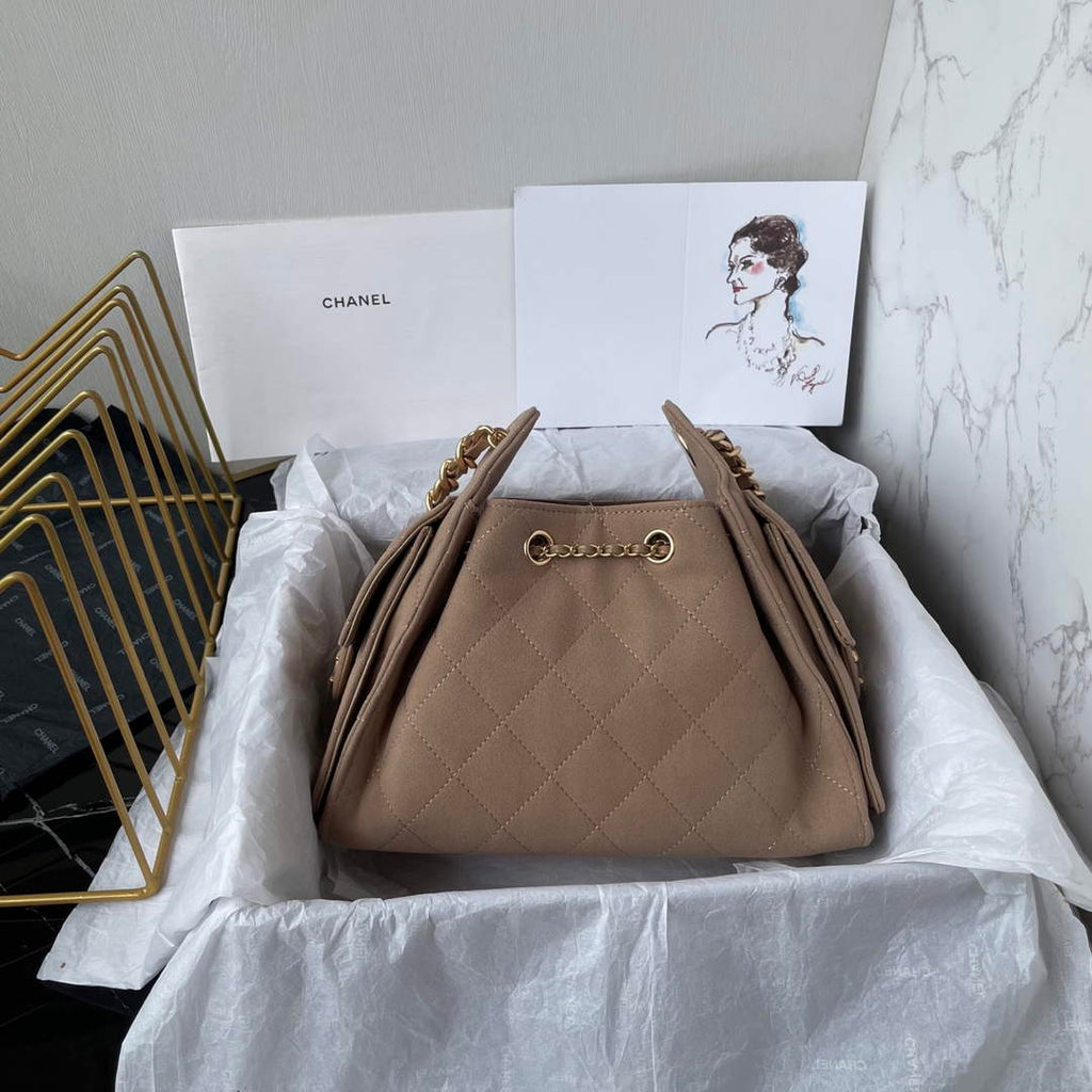 Chanel 25 Mini Handbag AS5631 - Light Pink Suede Calfskin