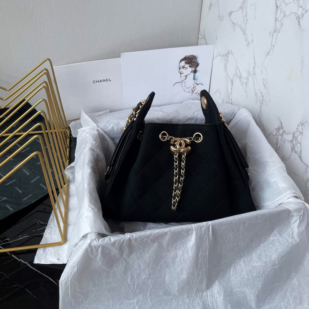 Chanel 25 Mini Handbag AS5631 - Black Suede Calfskin