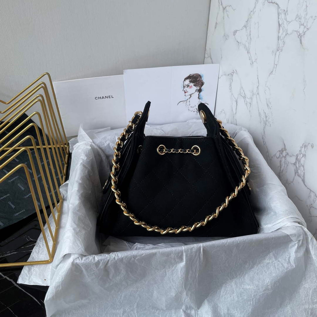 Chanel 25 Mini Handbag AS5631 - Black Suede Calfskin
