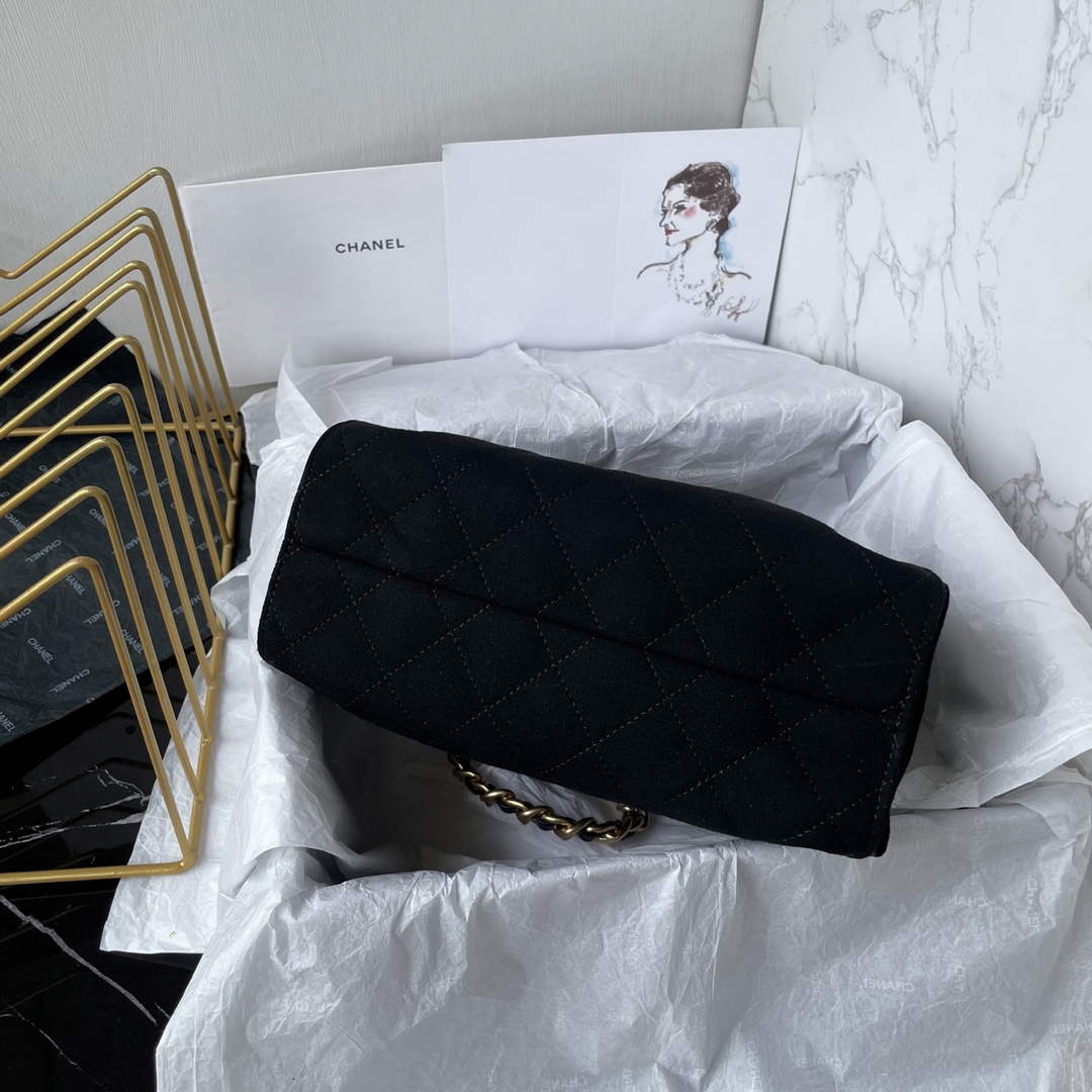 Chanel 25 Mini Handbag AS5631 - Black Suede Calfskin
