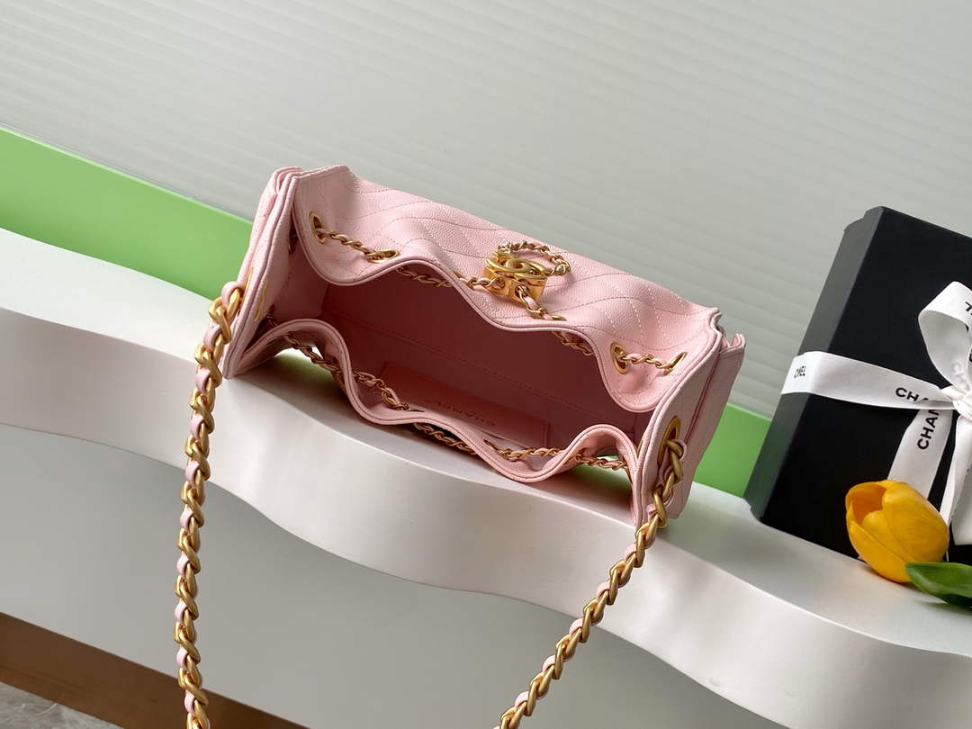 Chanel 25 Mini Handbag AS5631 - Pink Grained Calfskin