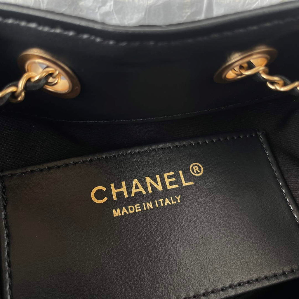 Chanel 25 Mini Handbag AS5631 - Black Suede Calfskin