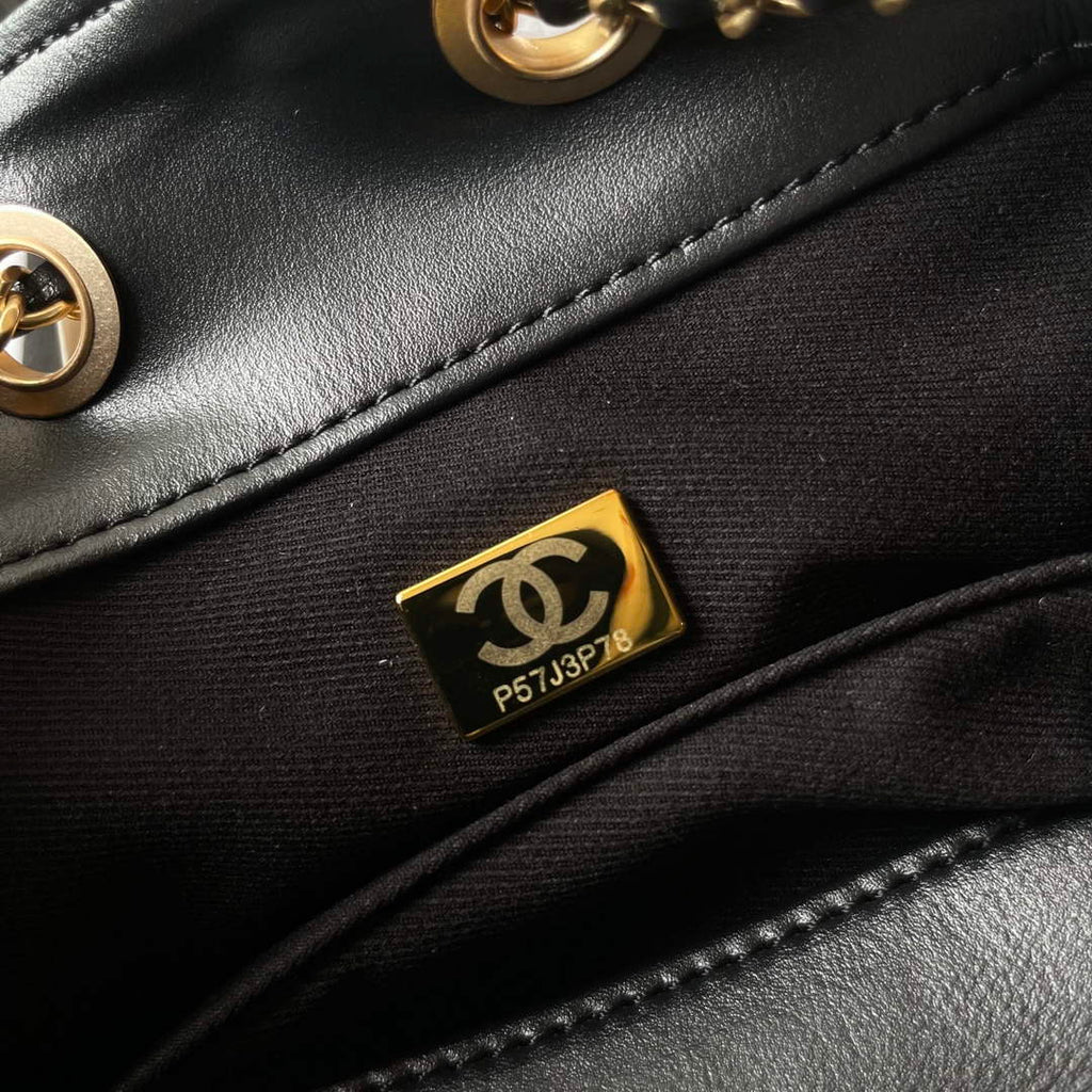 Chanel 25 Mini Handbag AS5631 - Black Suede Calfskin