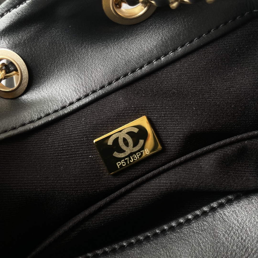 Chanel 25 Mini Handbag AS5631 - Black Suede Calfskin